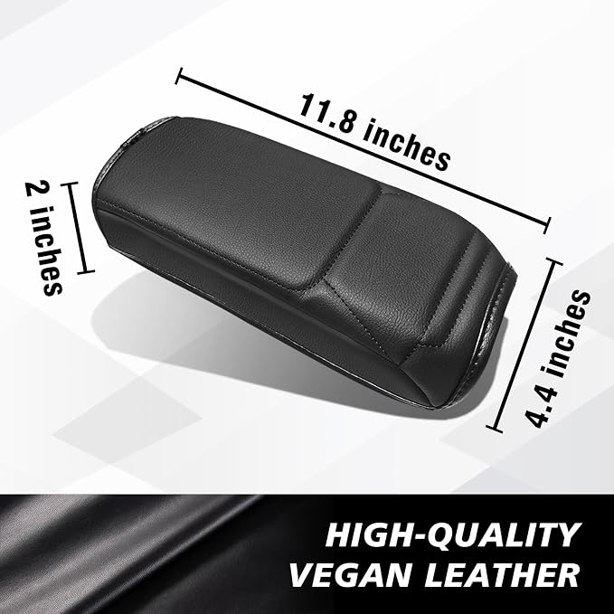 Muslogy Center Console Armrest Cover Fit for Nissan Kicks 2025 2026 Accessories, Comfort Armrest Pad Console Lid Cushion Vegan Leather Regular Thick