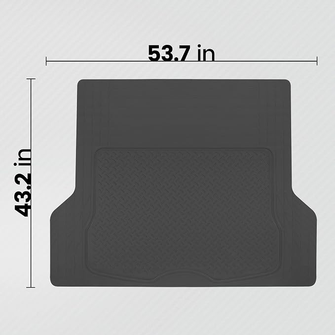 Heavy Duty Cargo Liner Floor Mat-All Weather Trunk Protection, Trimmable to Fit & Durable HD Rubber Protection for Car SUV Sedan Auto