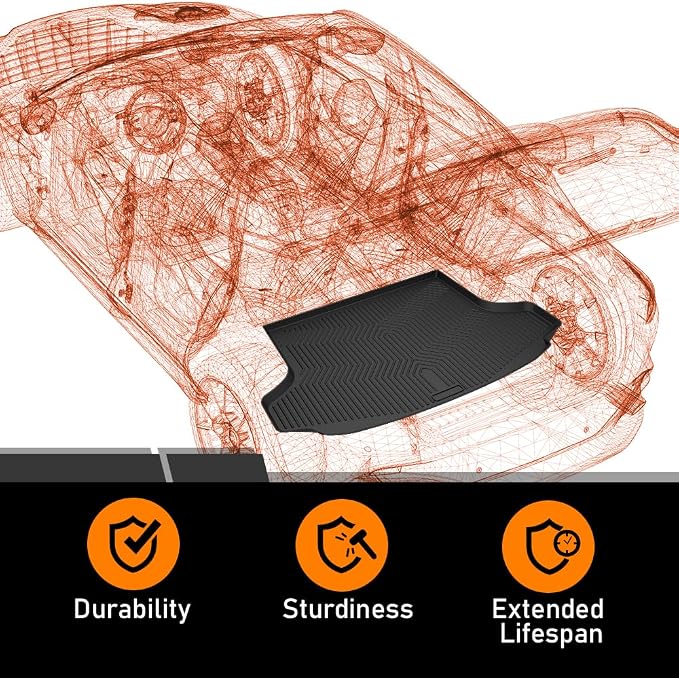 G-PLUS Rear Trunk Cargo Liner Mat Fit Honda HRV 2023 2024 2025 | All Weather Protection,Non-Slip,Custom Fit Floor Cargo Liner,TPE Full Coverage,Black