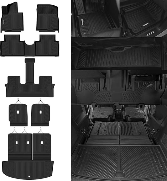 Naibeve Floor Mats for 2026 Hyundai Palisade Gas 7 Seats/Captain Seat(Not for Hybrid) - All Weather Floor Mats Trunk Mat with Backrest Mats & Second Row Backrest Mats Protector Accessories