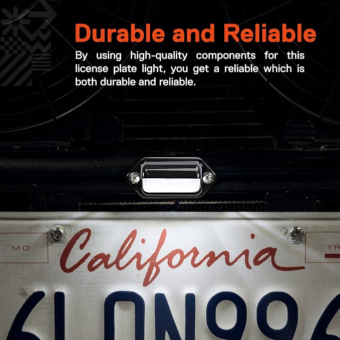TRUE MODS 1pc Trailer LED License Plate Light [DOT FMVSS 108] [SAE L] [Black-Finish] [Surface Mount] [Waterproof] [12V DC] Courtesy Step License Plate Tag Lights for UTV ATV Trailer Truck RV Boat