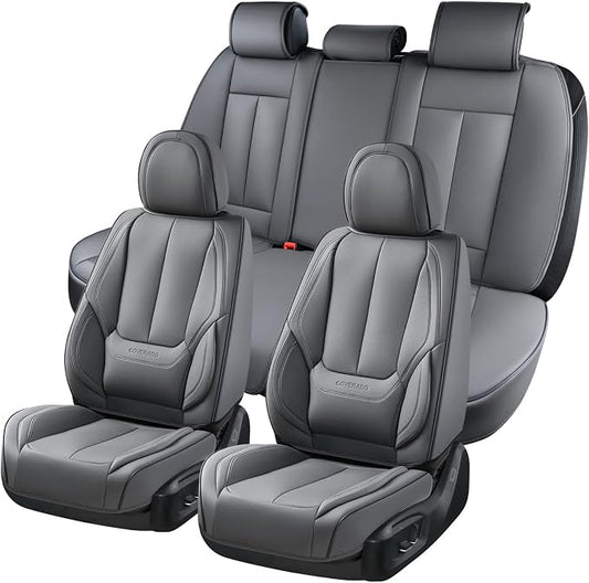 Coverado Car Seat Covers, Seat Covers for Cars, Waterproof Leather Auto Seat Protectors, Leather Car Seat Cushion, Car Interiors Accessories Universal Fit for Most Cars