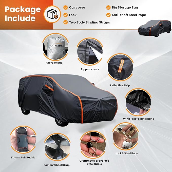 Super Lightweight Mini Van Cover,Large Car Cover Waterproof All Weather,Rain UV Protection Full Exterior Covers Fit MPV 191" to 206"