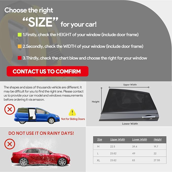 Car Window Shades，for Baby/Camping UV-Protection 2PCS XL 63''x28'' | Car Sun Shades for Side Windows with Breathable Mesh，for Back Covers Car, Truck, Suv, Car Camping Essentials,Black