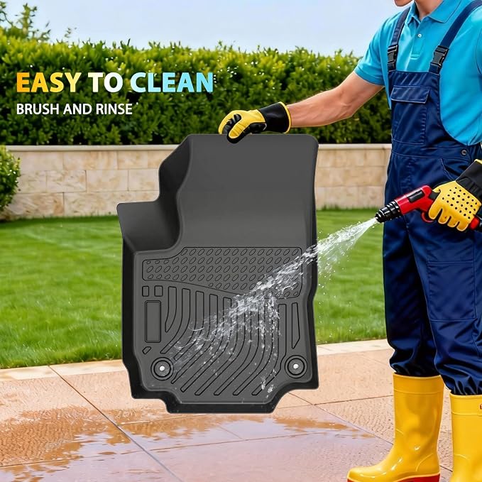 Floor Mats for Chevy Equinox2018-2024 & GMC Terrain Floor Mats 2018-2024 | All Weather TPE Floor Liners Custom Fit Equinox Heavy Duty Mats Accessories Black