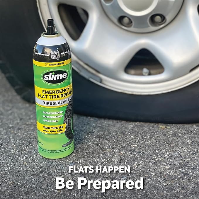 Slime 60187-6PK Flat Tire Puncture Repair Sealant, Emergency Repair for Highway Vehicles, Suitable for Cars/Trailers, Non-Toxic, eco-Friendly, 6 x 18oz