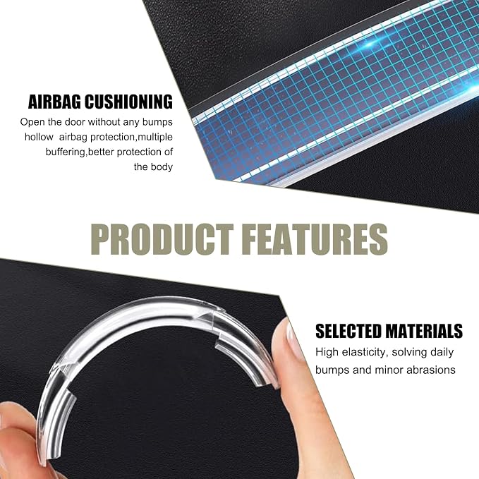 4 PCS Car Door Anti-collision Strips, Anti-impact Door Side Edge Guards, Anti-scratch Auto Edge Bumper Guards, Universal Protection Decorative Covers for Car Truck (Black)