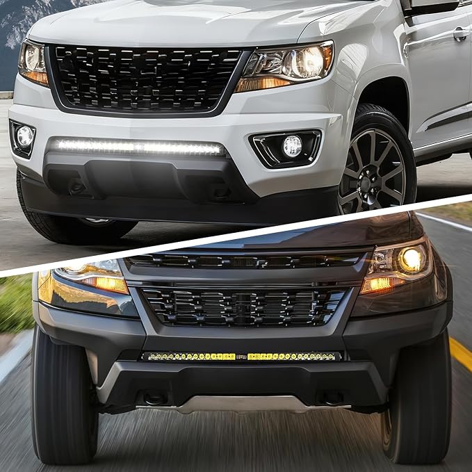 Nilight Front Lower Hidden Bumper Mounting Brackets for 32inch Single Row LED Light Bar Compatible with 2015-2022 Chevy Colorado 4WD/2WD 2015-2022 GMC Canyon 4WD/2WD