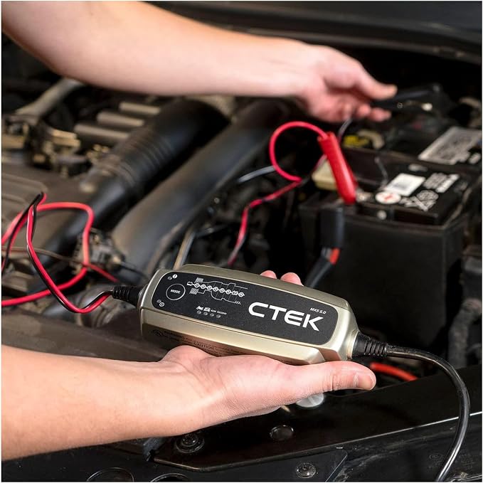 C-Tek MXS 5.0 Fully Automatic 12V Battery Charger and Maintainer 4.3 Amp for Cars Trucks Motorcycles and RVs | 40-206