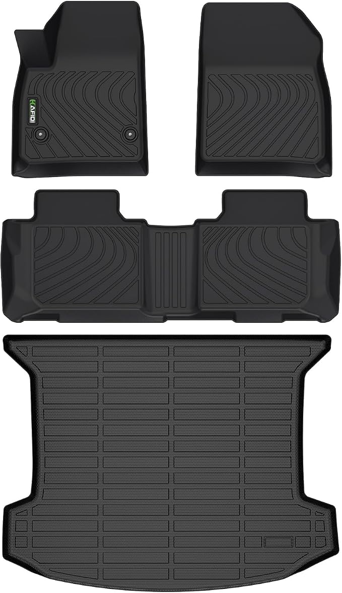 HAFIDI® Floor Mats & Cargo Liner Set Fit for 2017-2025 2026 Cadillac XT5 All Weather Protection TPE Anti-Slip Automotive Full Set Floor Liners Custom Accessories - Black