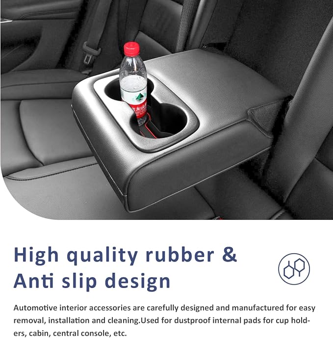 Auovo Cup Holder Inserts Coaster Compatible with Chevy Malibu Accessories 2017 2018 2019 2020 2021 2022 2023 2024 2025 Silicone Cup Mat Pad Car Interior Decoration (3-pcs kit, Red)