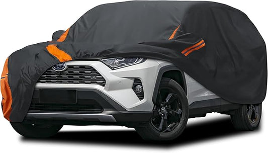 in Full Exterior SUV Car Cover All Weather, Waterproof,UV Resistant,Dustproof, Fit Ford Explorer,Highlander,Pilot, Dodge Durango, X5, Lexus RX350 etc.S3-Fit SUV Length 191-201 inches