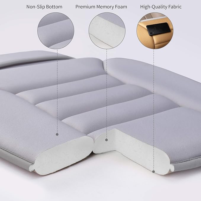 Lofty Aim Car Seat Cushion for Driving, Memory Foam Driver Seat Cushion | Car Seat Cushion for Long Driving, Automotive Seat Cushion for Pain Relief, Car Seat Pillow Fits Most Vehicles, Office, Gray