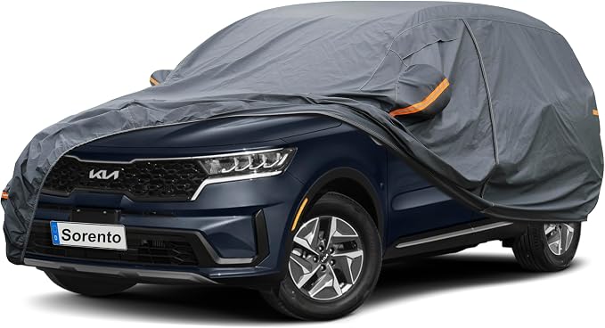 GUNHYI Premium Car Cover Custom Fit Kia Sorento (2002-2026), 16 Layers Heavy Duty Car Cover Waterproof All Weather with Zipper Door for Sun Rain Snow Dust Uv Protection
