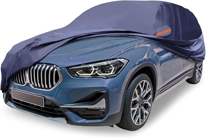 Navy Blue Heavy Duty Waterproof Car Cover for SUV 173"-179" - All-Weather UV Protected Outdoor Full Exterior Cover with Sun/Snow/Rain Resistance