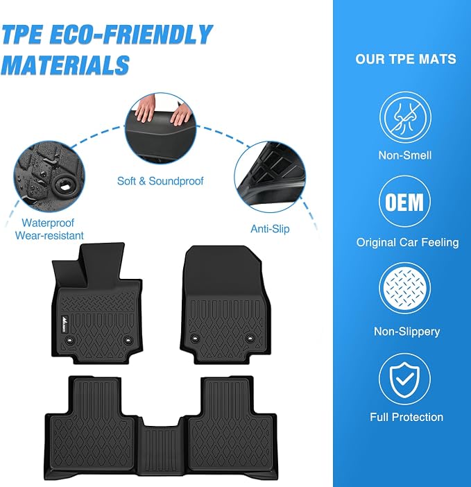 Nilight TPE Floor Mats for Lexus RX RX350 RX350h RX500h 2023 2024 2025 2026 (NOT for RX450h PHEV), All Weather Custom Fit Heavy Duty Floor Liners