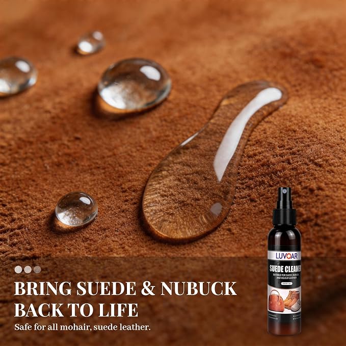 Leather Suede Cleaner, Leather Cleaner and Restore for Suede Shoes, Boots, Jackets, Bags, Purses & Furniture-16oz