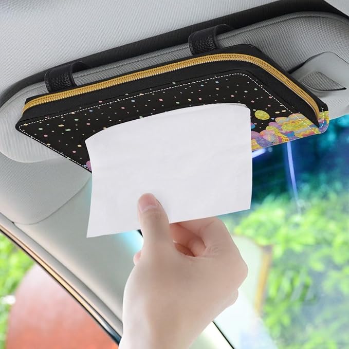 Eggs Car Visor Tissue Holder PU Leather Car Napkin Holder for Sun Visor Napkin Holder Automotive Sun Visor Napkin Holder