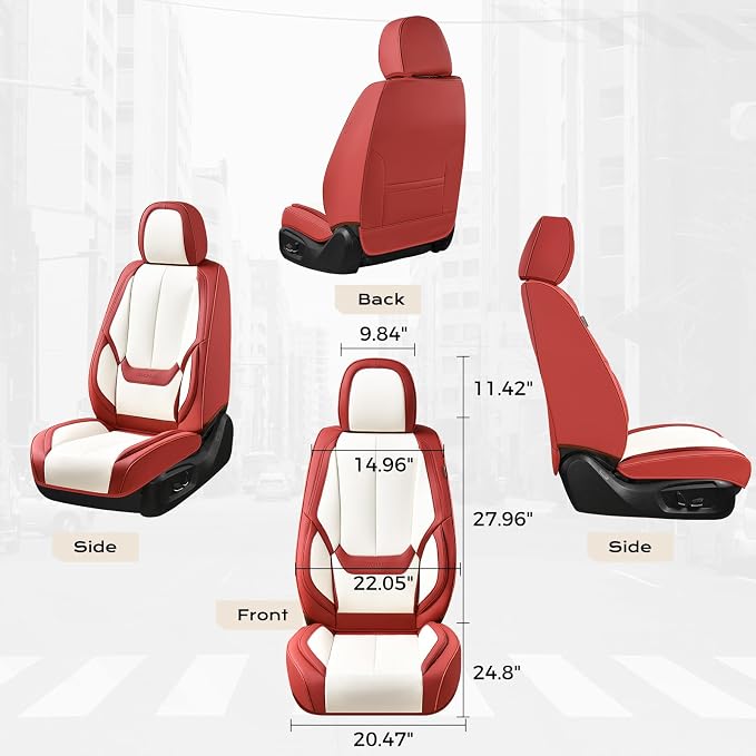 Coverado Car Seat Covers, Seat Covers for Cars, Waterproof Leather Auto Seat Protectors, Leather Car Seat Cushion, Car Interiors Accessories Universal Fit for Most Cars