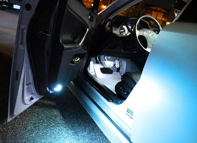iJDMTOY Full LED Side Door Courtesy Light Assy Compatible With Lexus IS ES GS LS RX GX LX; Compatible With Toyota Avalon Sienna Venza Camry Prius 4Runner, Powered by 18-SMD Ice Blue LED