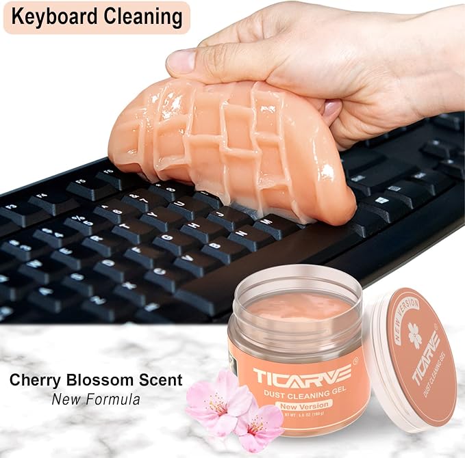 TICARVE Cleaning Gel for Car Interior Cleaner Cleaning Tools Upgrade Orange | Car Interior Keyboard Dust Cleaner Putty, Auto Detailing Tools, Tiny Crevices Cleaning Slime, Reusable Dust Cleaning Gel