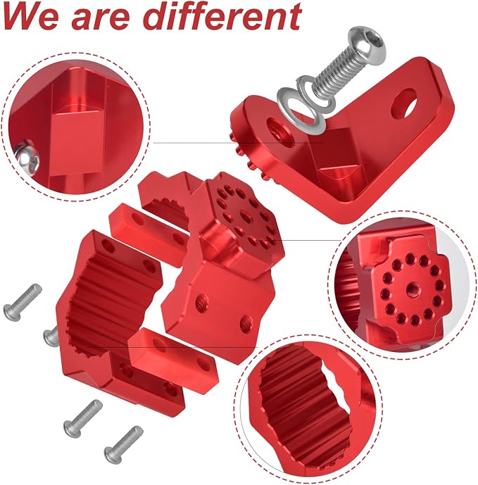 ZIDIYORUO UTV Flag Whip Mounts for 1.75-2in Roll Cage/Bar, Red CNC Al, 2PCS | Holds flags & LED UTV whip lights, 360 rotation clamp for 1.75-2in cages/Round bars, No-drill, Red anodized aluminum
