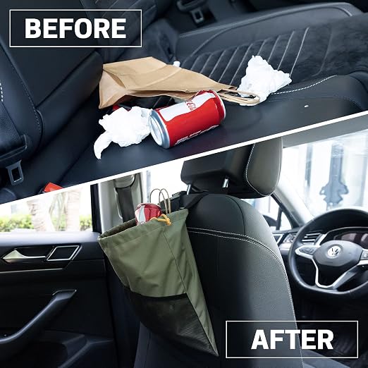 GNEGNI 2PCS Hanging Car Garbage Can - Waterproof Leakproof Trash Bag | Car Trash Can with Durable Leakproof Lining, Keeps Vehicle Clean and Neat