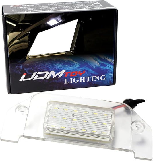iJDMTOY OEM-Fit 3W Full LED License Plate Light Kit Compatible with 2005-2014 Dodge Charger Challenger Dart Avenger Magnum, Powered by 18-SMD Xenon White LED