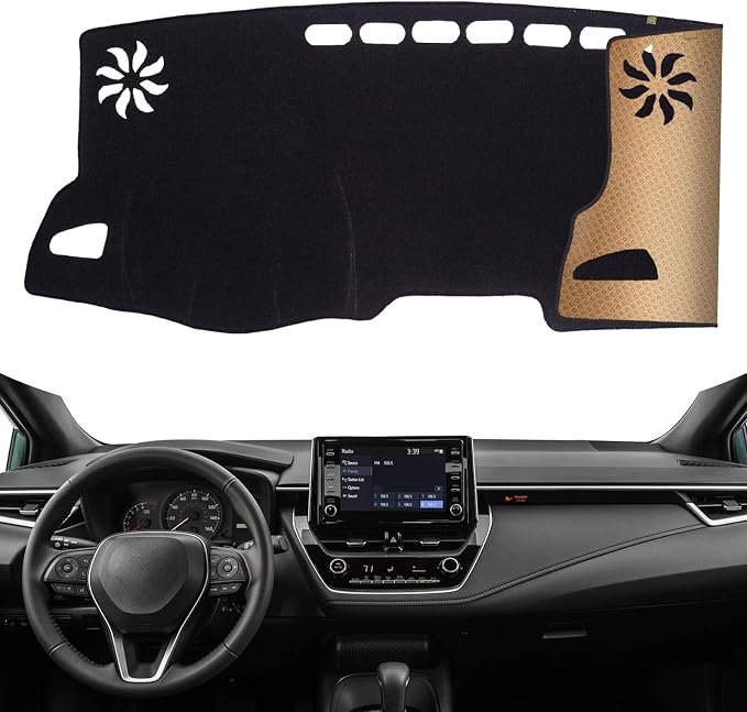 Dash Cover, Anti-Glare, Sun Protection, Dustproof, UV-Proof, Dashboard Covers, Interior Car Accessorie Fit for 2020-2024 to-yota Corolla, 2019 Corolla SE/XSE Hatchback, Black