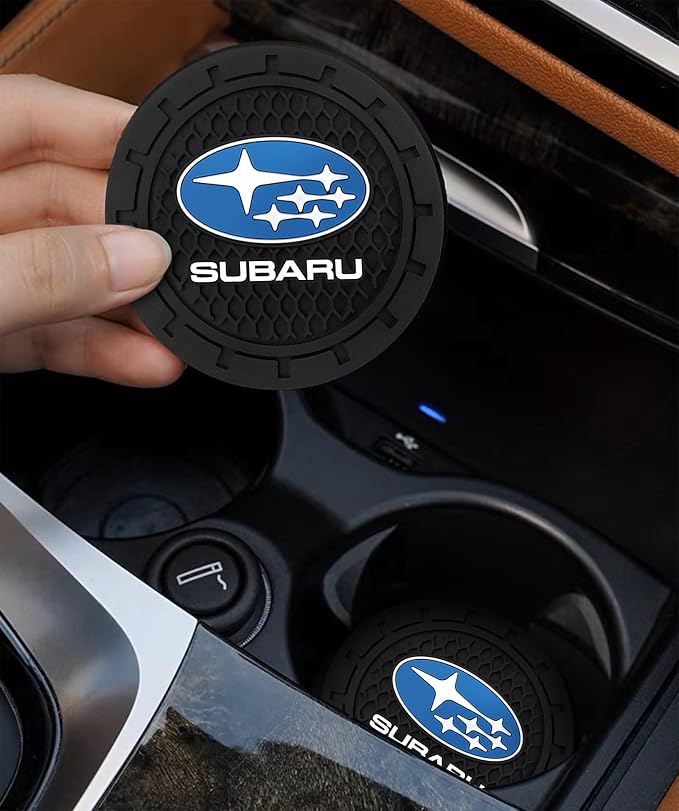 Car Cup Holder Coaster for Subaru Legacy Outback XV Crosstrek 16-up WRX STi Cupholder Coaster Interior Accessories 2.75in 2Pieces Black
