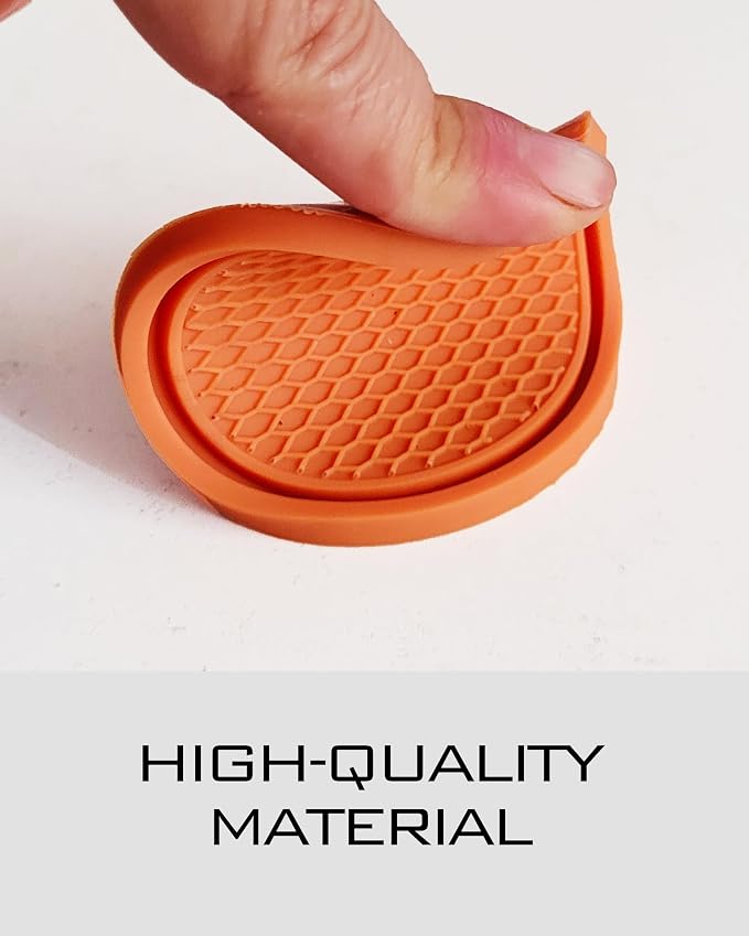 Coaster for Cup Holder - 4 Pack Silicone Auto Drink Coasters Mat Universal Non-Slip Inserts Car Interior Accessories, Orange