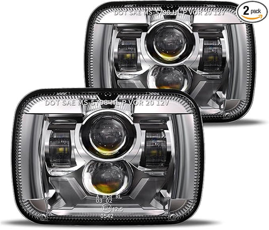 HWSTAR New 180W 1000% Bright H6054 5x7 7x6 Led Headlights Compatible with Jeep Cherokee XJ Wrangler YJ Emark DOT Anti-glare Turn Signal Hi/Low Sealed Beam Ford Chevy GMC Toyota Nissan van pickup etc