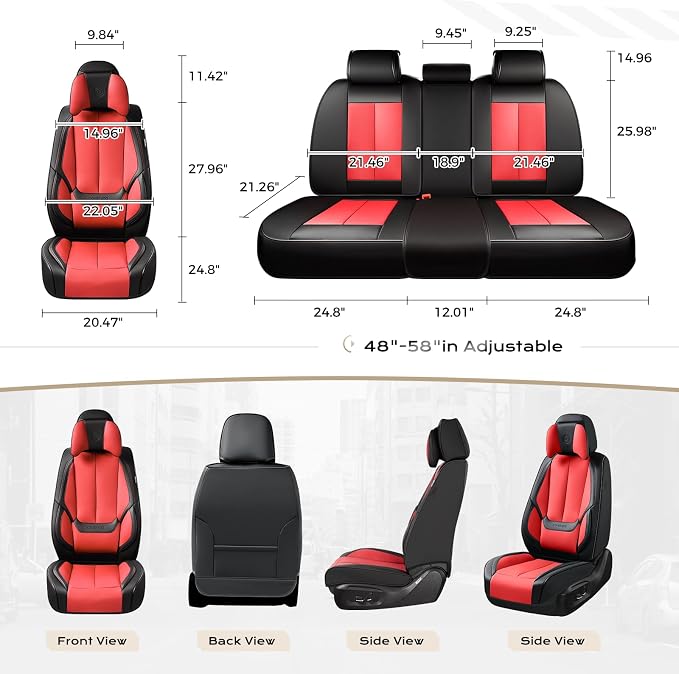 Coverado Car Seat Covers, Seat Covers for Cars, Waterproof Leather Auto Seat Protectors, Leather Car Seat Cushion, Car Interiors Accessories Universal Fit for Most Cars