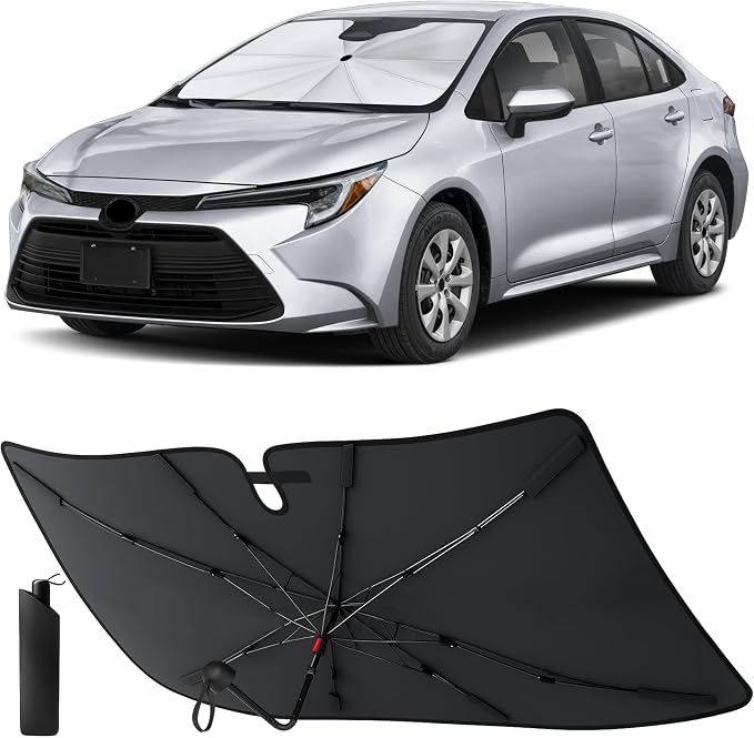 EcoNour Windshield Sunshade & Window Tint for Toyota Corolla 2020-2024 2025 2026 | Front Windshield Sun Shade UV & Heat Shield | Foldable Car Sun Visor for Interior Protection Accessories