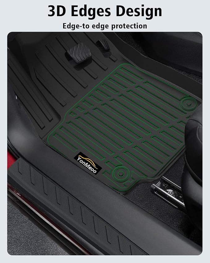 Floor Mats Custom for GMC Terrain 2018-2024 | All Weather TPE Rubber Floor Liners, Cargo Liner, Backrest Mat & Door Sill Protectors Full Set for Terrain Accessories, Black