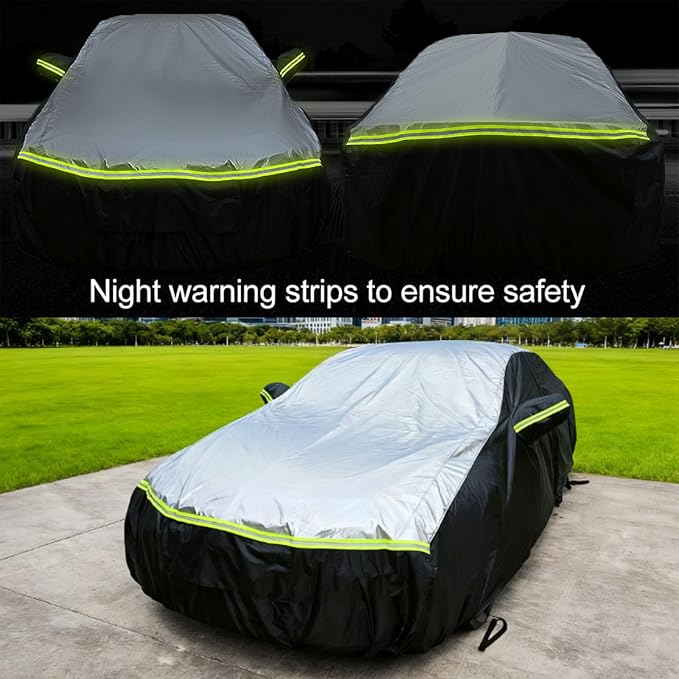 Car Cover Waterproof All Weather Tear-Resistant,Durable and Sun-Protect,Suitable for Cadillac CT6,Lexus LS, Lincoln MKS, Kia K9, Hyundai Equus,Volvo S90 with Zipper (Sedan Length 196-208inch)