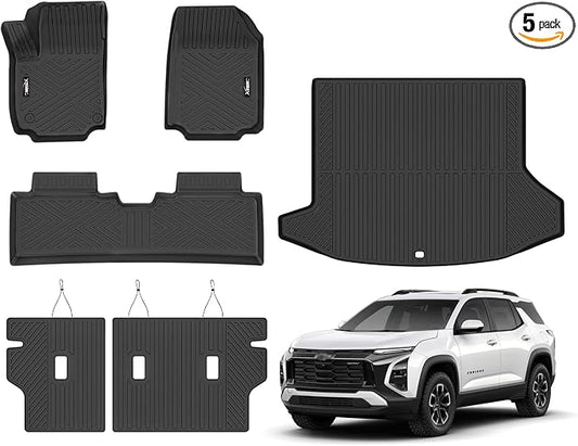 Floor Mats for 2025 2026 Chevrolet Equinox Fuel/GMC Terrain(Not for EV) Trunk Mat with Backrest Mat All Weather TPE Rubber Floor Liner Set Cargo Liner for 2025 Chevy Equinox Fuel Accessories