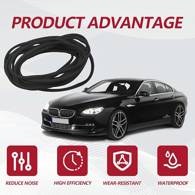 16FT (5M) Car Door Edge Protector, Universal U Shape Trim Molding Rubber Seal Protector with Fits Most Cars (Black)