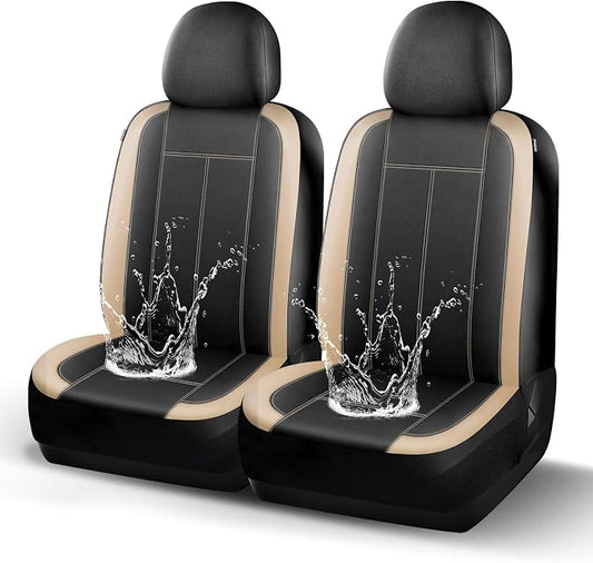HChengkikz 2 Pack Front Neoprene Car Seat Covers | Waterproof Comfortable Seat Protectors, Airbag Compatible Universal Fit for Sedans, SUVs, Trucks, Vans