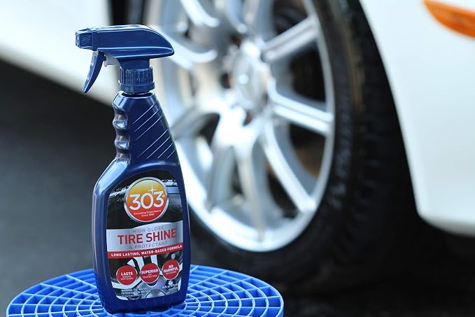 303 Products High Gloss Tire Shine And Protectant - Long Lasting, Water Based Formula - Lasts For Weeks - No Harmful Silicones - Lasts Weeks Not Days, 16 fl. oz. (30395CSR) Packaging May Vary | Water-based tire shine delivers long-lasting gloss without...