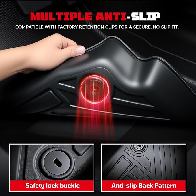 TPE Floor Mats Set for Kia Telluride 2025 2024 2023 2022 2021 2020, All Weather TPE Custom Fit Floor Liners & Cargo Liner & Backrest Mats (Fit 7/8 Seats)