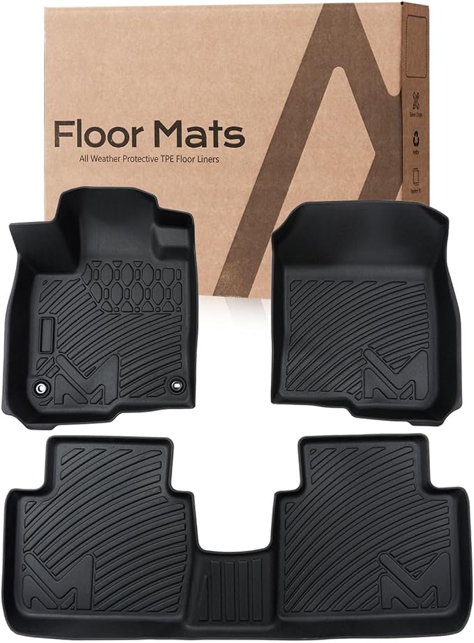 TPE Automotive Floor Mats Custom for 2023-2026 Honda HR-V HRV, All Weather Cover Protection Waterproof Black Floor Liner Front & Rear Row Full Set Car Mats, 3PCS