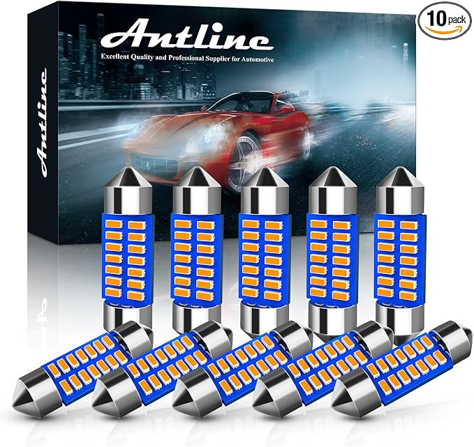Antline DE3175 DE3021 DE3022 3175 31MM 1.22”LED Bulb Green, Super Bright Canbus Error Free 12 Volt Replacements for Interior Dome Map Vanity Mirror Sun Visor Lights (Pack of 10)