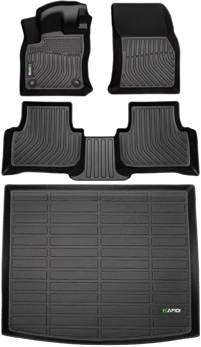 HAFIDI® Floor Mats & Cargo Liner Set Fit for 2022 2023 2024 2025 2026 Volkswagen Taos AWD (Only AWD) All Weather Protection TPE Anti-Slip Car Full Set Floor Liners Custom VW Taos Accessories - Black