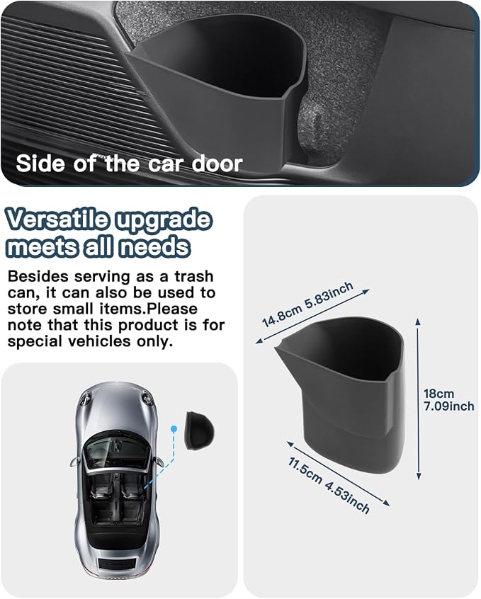 Ruiya Door Trash Can Compatible with 2026 Subaru Outback All Trims Passenger Side Right Door Pocket Silicone Garbage Bin 2026 Outback Accessories Organizer Wastebasket