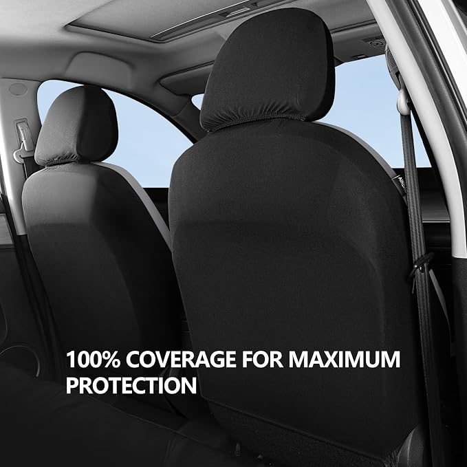 HChengkikz 2 Pack Front Neoprene Car Seat Covers | Waterproof Comfortable Seat Protectors, Airbag Compatible Universal Fit for Sedans, SUVs, Trucks, Vans