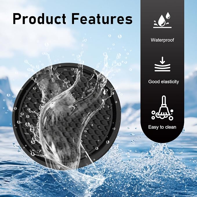 Car Cup Coaster, Universal Non-Slip Cup Holder Coasters for Car, Honeycomb Embedded Decorative Silicone Coasters, Cars Interior Decorative Accessories (Black)