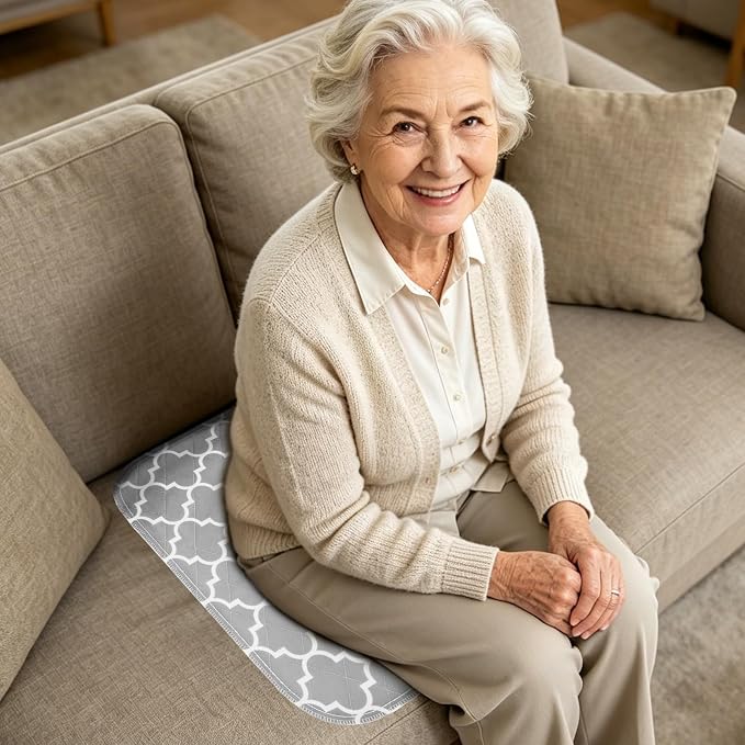 OUTCREATOR® Waterproof Chair Pads for Incontinence 21"x22" (Pack of 4), Washable Reusable Chair Seat Protector Cover,Non-Slip Absorbent Incontinence Pad for Bed,Car,Wheelchair,Adults, Four-leaf Clover