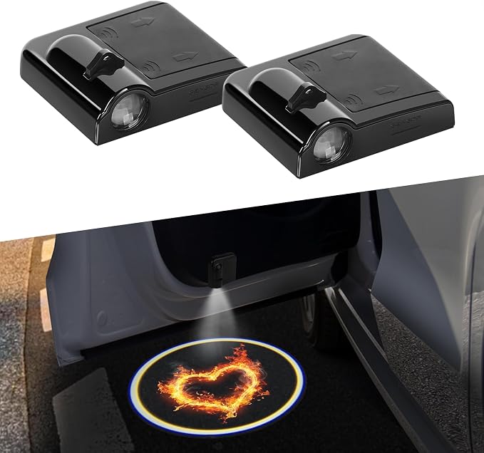 Zufoty 2PCS Car Door Light Projector, Wireless LED Car Door Paste Welcome Courtesy Light, LED Courtesy Ghost Shadow Welcome Lamp, Universal Car Accessories Fits Most Car SUV Truck