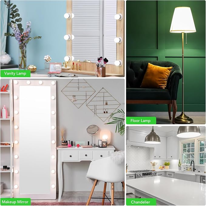 BUBO Globe Light Bulbs 60 Watt Equivalent, Vanity Light Bulbs for Bathroom Over Mirror, Daylight White 5000K Round Light Bulbs, G25 LED Light Bulbs 800LM, E26 Medium Base, 7W, Non-Dimmable, 10 Pack